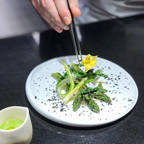 Asperge et fleurs