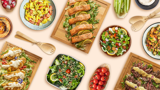 Buffet de plats à partager